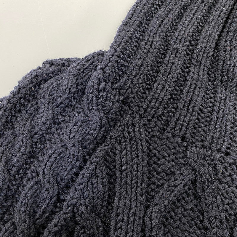 【中古品】【メンズ】 PRADA SPORT プラダ スポーツ TURTLE NECK WOOL CABLE KNIT タートル ネック ウール ケーブル ニット トップス 141-260906-kh-01-izu サイズ：50 カラー：ブラック 万代Net店