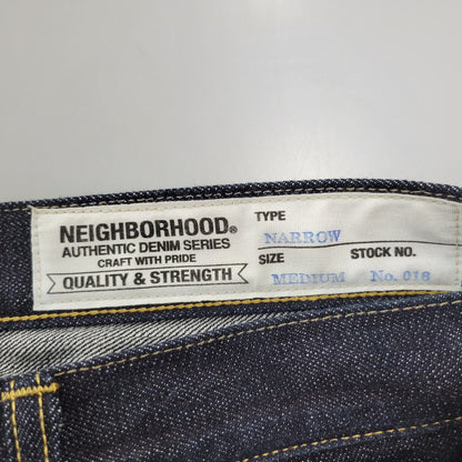 【中古品】【メンズ】 NEIGHBORHOOD ネイバーフッド 162DCNH-PTM03 RIGID.NARROW 14OZ-PT リジッド ディープ ナロー デニム パンツ 153-260908-yn-04-izu サイズ：MEDIUM カラー：インディゴ 万代Net店
