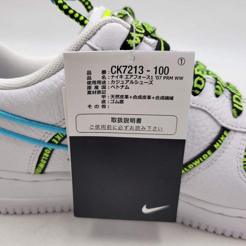 【中古美品】【メンズ】 NIKE ナイキ AIR FORCE 1 ’07 PRM WW CK7213-100 エア フォース 1 ’07 プレミアム WW スニーカー 靴 160-260909-as-24-izu サイズ：28.5cm カラー：WHITE/WHITE-BLUE FURY-BLACK 万代Net店