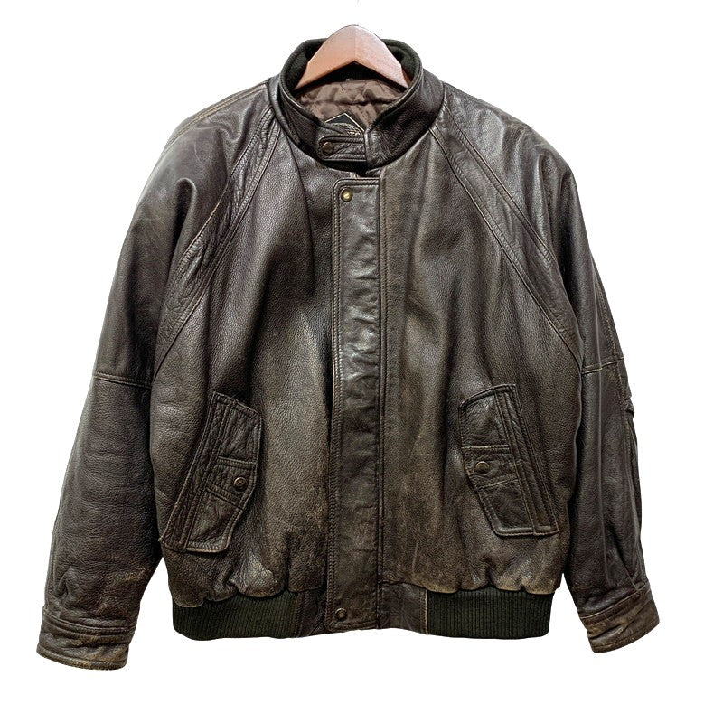 【現状渡し品】【メンズ】 LIBERTE リベルテ D-TH8119 韓国製 LEATHER JACKET レザー ジャケット アウター 146-260918-ya-21-izu サイズ：M カラー：ダークブラウン 万代Net店
