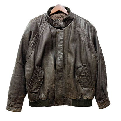 【現状渡し品】【メンズ】 LIBERTE リベルテ D-TH8119 韓国製 LEATHER JACKET レザー ジャケット アウター 146-260918-ya-21-izu サイズ：M カラー：ダークブラウン 万代Net店