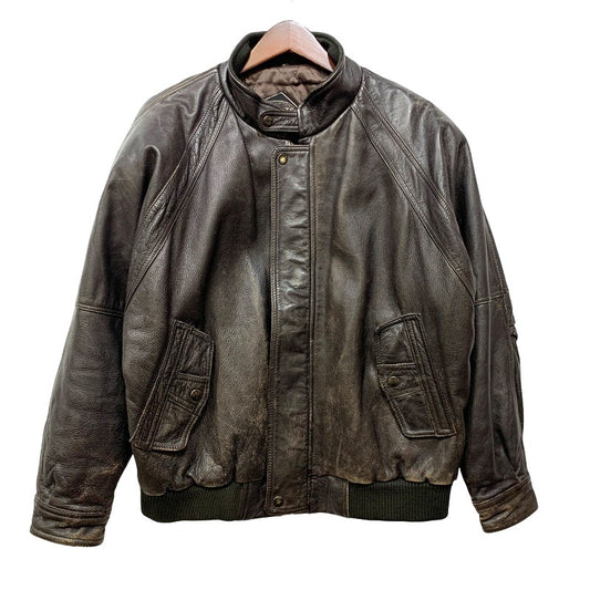 【現状渡し品】【メンズ】 LIBERTE リベルテ D-TH8119 韓国製 LEATHER JACKET レザー ジャケット アウター 146-260918-ya-21-izu サイズ：M カラー：ダークブラウン 万代Net店