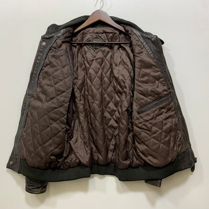 【現状渡し品】【メンズ】 LIBERTE リベルテ D-TH8119 韓国製 LEATHER JACKET レザー ジャケット アウター 146-260918-ya-21-izu サイズ：M カラー：ダークブラウン 万代Net店