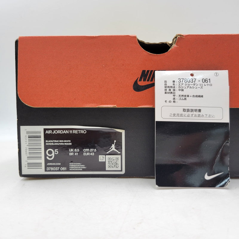 【中古品】【メンズ】 NIKE ナイキ AIR JORDAN 11 RETRO 378037-061 エアジョーダン 11 レトロ スニーカー 靴 160-260909-as-26-izu サイズ：27.5cm カラー：BLACK/TRUE RED-WHITE 万代Net店