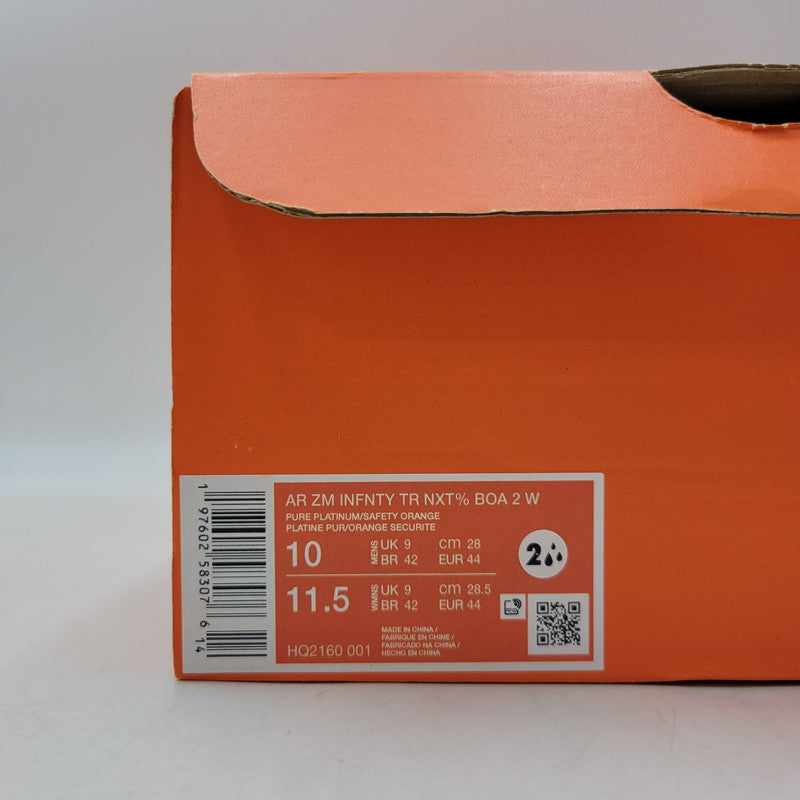 【中古美品】【メンズ】 NIKE ナイキ AR ZM INFNTY TR NXT％ BOA 2 W HQ2160-001 エア ズーム インフィニティ ツアー ネクスト％ ボア2 スニーカー 靴 160-260909-as-25-izu サイズ：28cm カラー：PURE PLATINUM/SAFETY ORANGE 万代Net店