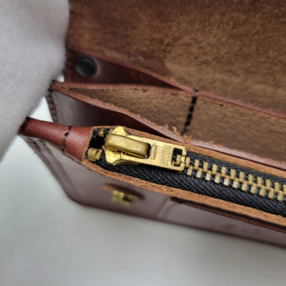 【中古品】【メンズ/レディース】 MANIFOLD マニフォールド LEATHER WALLET レザー ウォレット 長財布 200-260909-as-06-izu カラー：ブラウン 万代Net店