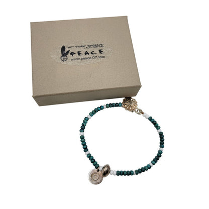 【中古品】【メンズ/レディース】 Pherrow's フェローズ × PEACE ピース TURQUOISE BRACELET ターコイズ ブレスレット アクセサリー 192-260909-as-07-izu カラー：ターコイズ×ホワイト 万代Net店