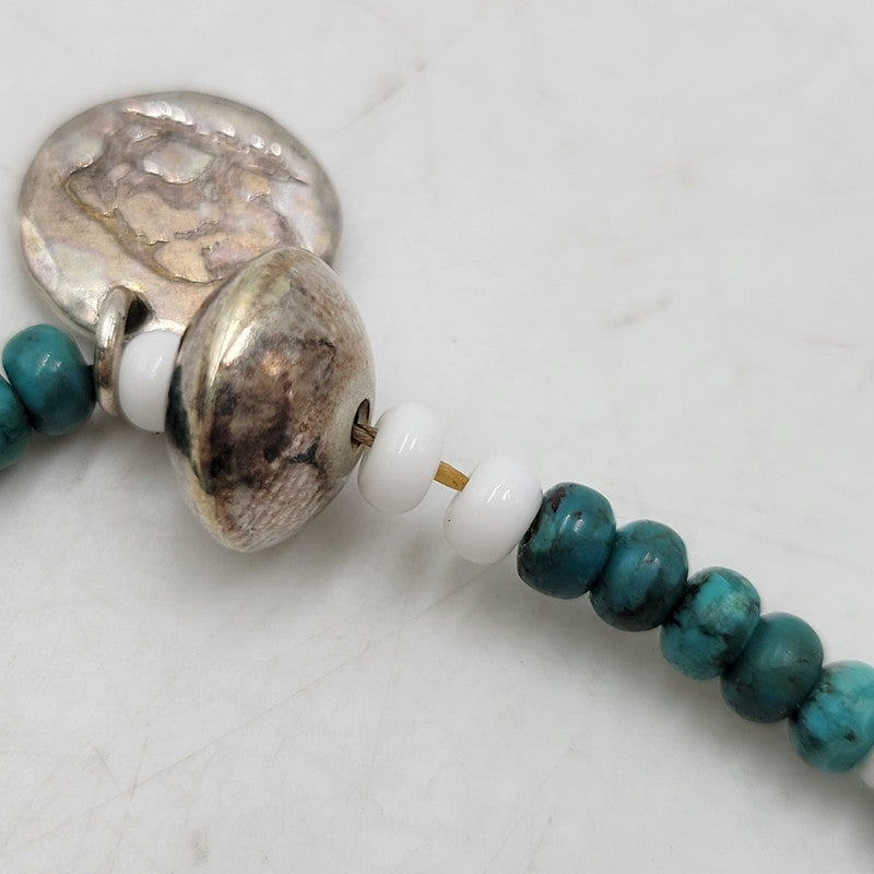 【中古品】【メンズ/レディース】 Pherrow's フェローズ × PEACE ピース TURQUOISE BRACELET ターコイズ ブレスレット アクセサリー 192-260909-as-07-izu カラー：ターコイズ×ホワイト 万代Net店