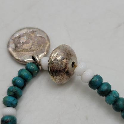 【中古品】【メンズ/レディース】 Pherrow's フェローズ × PEACE ピース TURQUOISE BRACELET ターコイズ ブレスレット アクセサリー 192-260909-as-07-izu カラー：ターコイズ×ホワイト 万代Net店