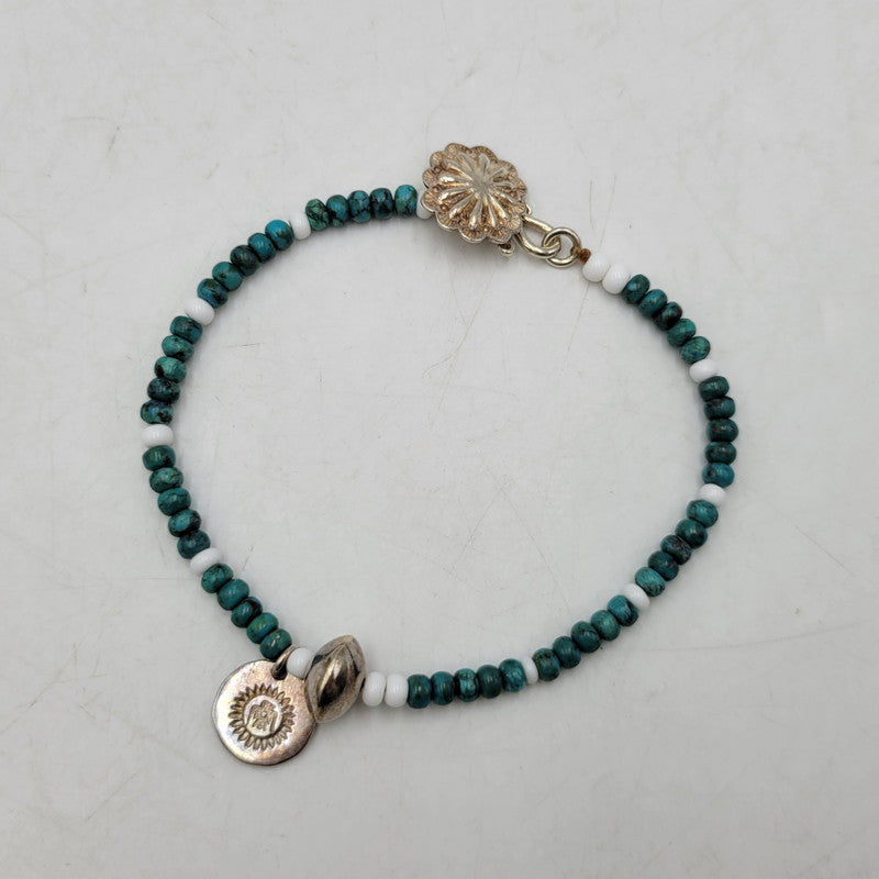 【中古品】【メンズ/レディース】 Pherrow's フェローズ × PEACE ピース TURQUOISE BRACELET ターコイズ ブレスレット アクセサリー 192-260909-as-07-izu カラー：ターコイズ×ホワイト 万代Net店