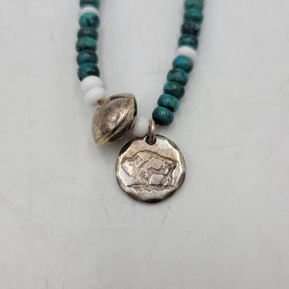 【中古品】【メンズ/レディース】 Pherrow's フェローズ × PEACE ピース TURQUOISE BRACELET ターコイズ ブレスレット アクセサリー 192-260909-as-07-izu カラー：ターコイズ×ホワイト 万代Net店
