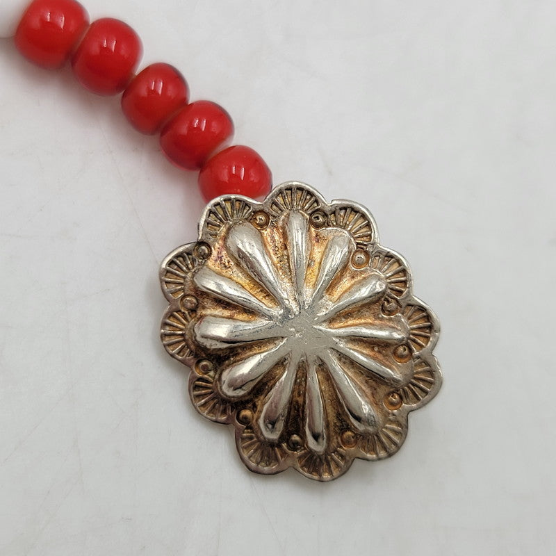 【中古品】【メンズ/レディース】 Pherrow's フェローズ × PEACE ピース BRACELET ブレスレット アクセサリー 192-260909-as-08-izu カラー：レッド×ホワイト 万代Net店