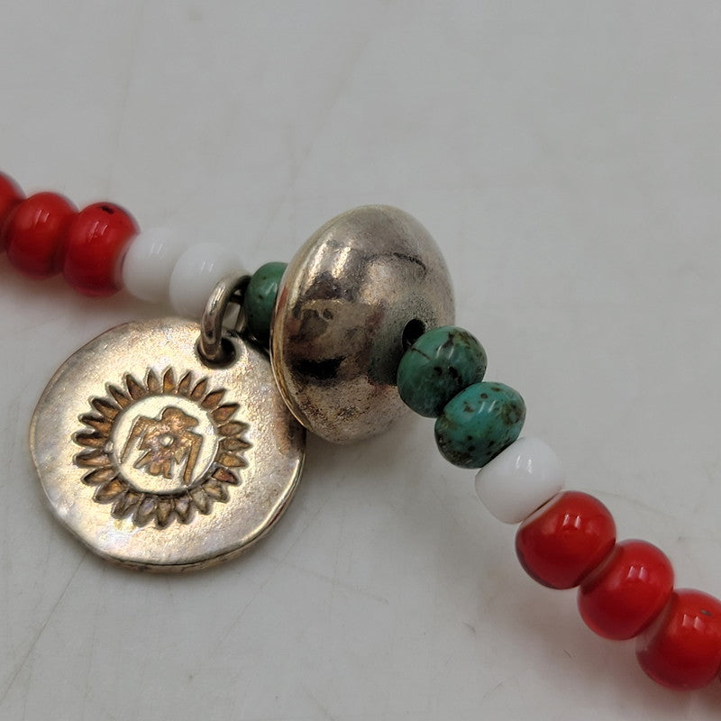 【中古品】【メンズ/レディース】 Pherrow's フェローズ × PEACE ピース BRACELET ブレスレット アクセサリー 192-260909-as-08-izu カラー：レッド×ホワイト 万代Net店