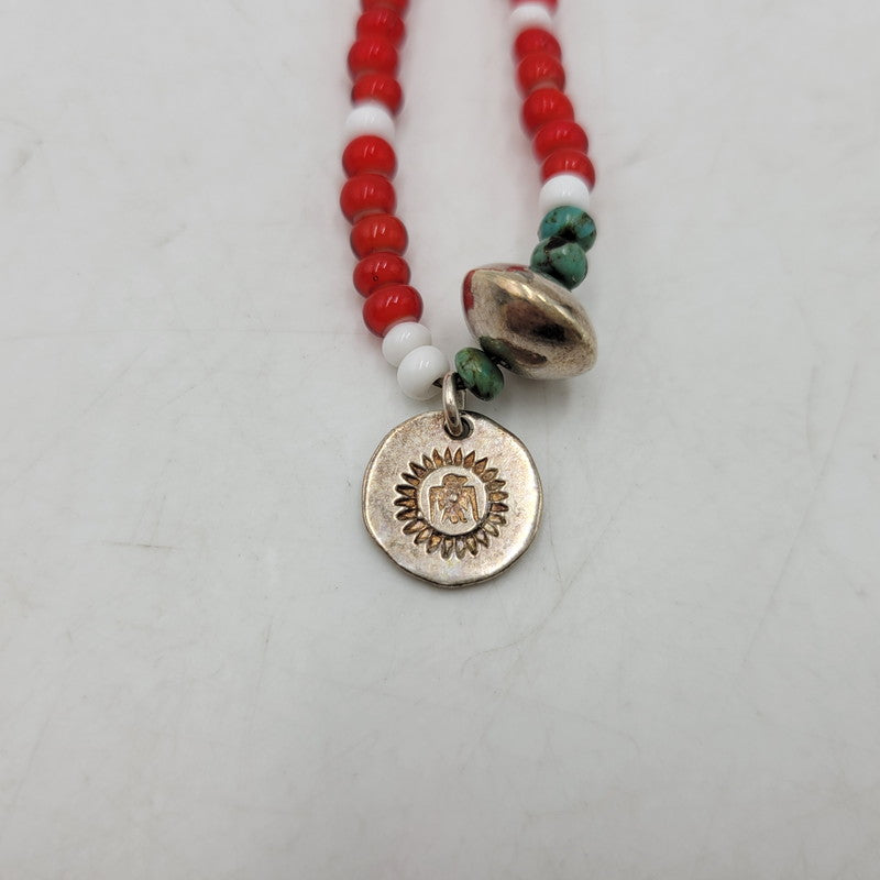 【中古品】【メンズ/レディース】 Pherrow's フェローズ × PEACE ピース BRACELET ブレスレット アクセサリー 192-260909-as-08-izu カラー：レッド×ホワイト 万代Net店