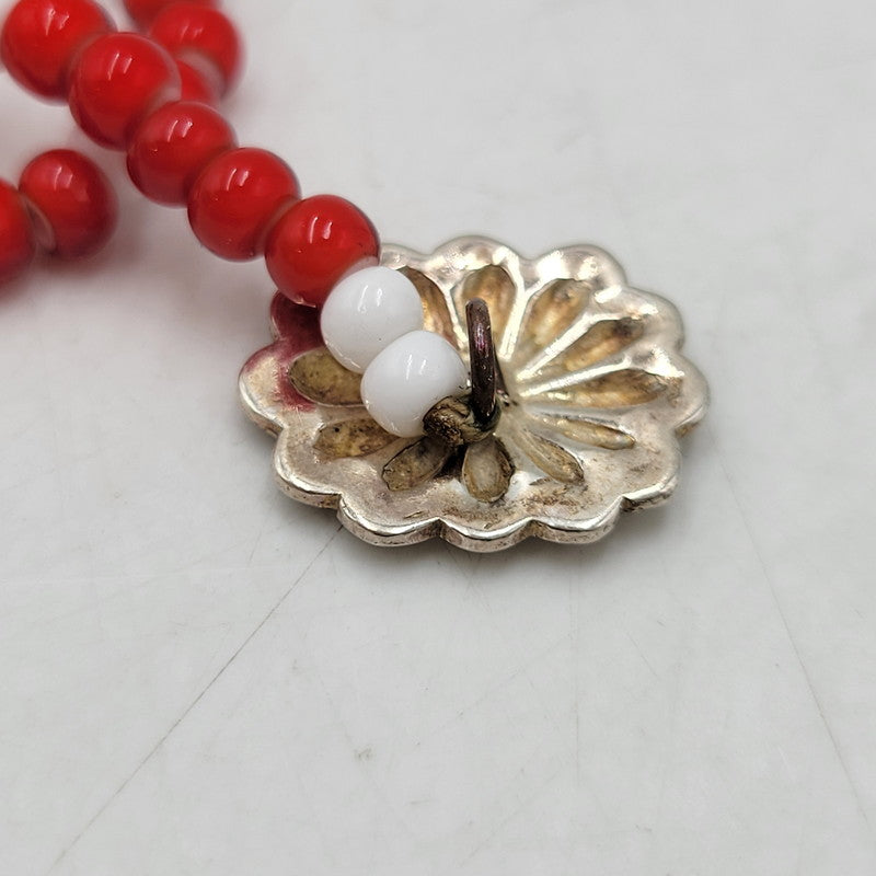 【中古品】【メンズ/レディース】 Pherrow's フェローズ × PEACE ピース BRACELET ブレスレット アクセサリー 192-260909-as-08-izu カラー：レッド×ホワイト 万代Net店
