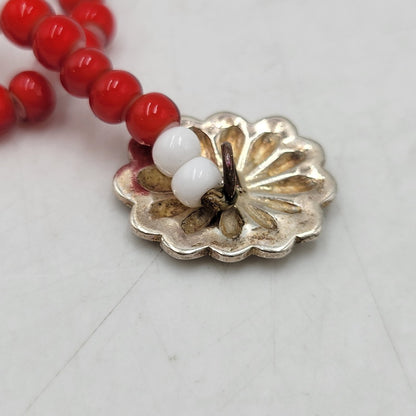 【中古品】【メンズ/レディース】 Pherrow's フェローズ × PEACE ピース BRACELET ブレスレット アクセサリー 192-260909-as-08-izu カラー：レッド×ホワイト 万代Net店