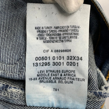 【中古品】【メンズ】 EURO LEVI'S ユーロリーバイス 00501-0101 刻印T01 トルコ製 DENIM PANTS デニム パンツ ズボン ボトムス 157-260918-ya-09-izu サイズ：32×34 カラー：インディゴ 万代Net店