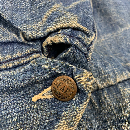 【現状渡し品】【メンズ】 SEARS シアーズ WORK LEISURE 14407 USA製 BLANKET LINER DENIM COVERALL ワークレジャー ブランケット ライナー デニム カバーオール アウター 146-260907-kh-07-izu サイズ：L カラー：インディゴ 万代Net店