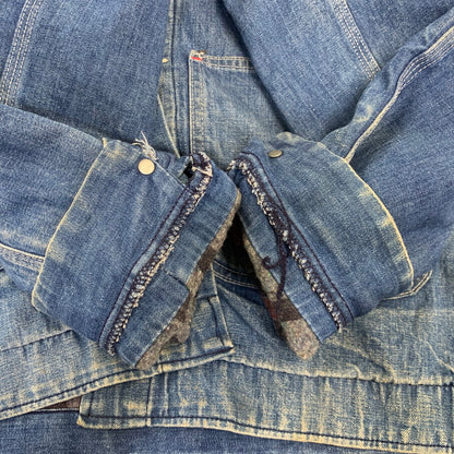 【現状渡し品】【メンズ】 SEARS シアーズ WORK LEISURE 14407 USA製 BLANKET LINER DENIM COVERALL ワークレジャー ブランケット ライナー デニム カバーオール アウター 146-260907-kh-07-izu サイズ：L カラー：インディゴ 万代Net店
