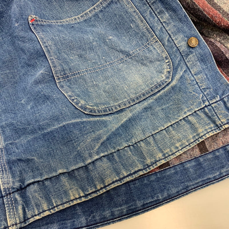 【現状渡し品】【メンズ】 SEARS シアーズ WORK LEISURE 14407 USA製 BLANKET LINER DENIM COVERALL ワークレジャー ブランケット ライナー デニム カバーオール アウター 146-260907-kh-07-izu サイズ：L カラー：インディゴ 万代Net店
