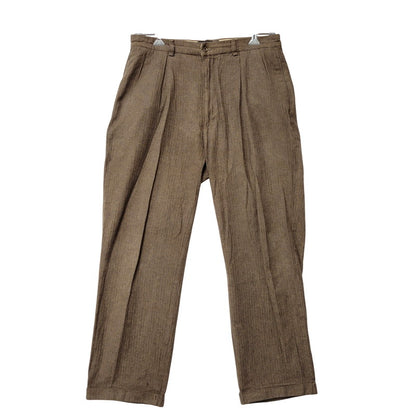 【中古品】【メンズ】 POLO RALPH LAUREN ポロ・ラルフローレン ドミニカ製 2TUCK HERRINGBONE SLACKS 2タック ヘリボーン スラックス ボトムス 157-260908-yn-05-izu サイズ：34×32 カラー：ブラウン 万代Net店