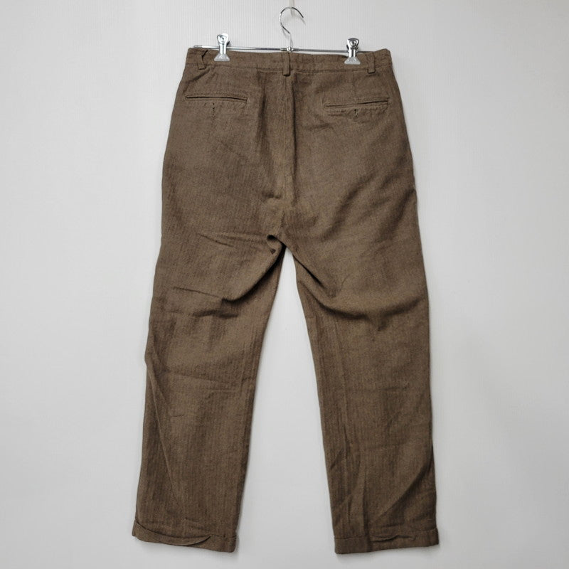 【中古品】【メンズ】 POLO RALPH LAUREN ポロ・ラルフローレン ドミニカ製 2TUCK HERRINGBONE SLACKS 2タック ヘリボーン スラックス ボトムス 157-260908-yn-05-izu サイズ：34×32 カラー：ブラウン 万代Net店