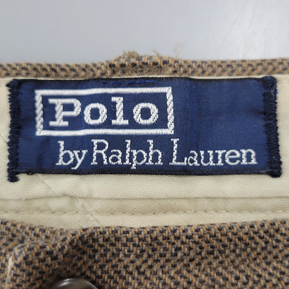 【中古品】【メンズ】 POLO RALPH LAUREN ポロ・ラルフローレン ドミニカ製 2TUCK HERRINGBONE SLACKS 2タック ヘリボーン スラックス ボトムス 157-260908-yn-05-izu サイズ：34×32 カラー：ブラウン 万代Net店