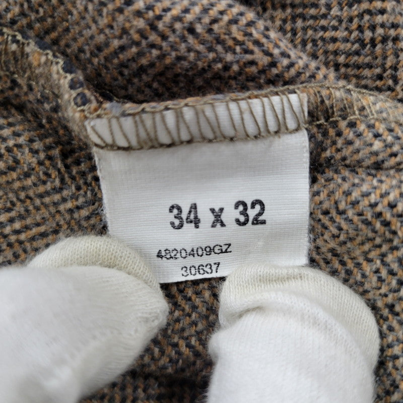 【中古品】【メンズ】 POLO RALPH LAUREN ポロ・ラルフローレン ドミニカ製 2TUCK HERRINGBONE SLACKS 2タック ヘリボーン スラックス ボトムス 157-260908-yn-05-izu サイズ：34×32 カラー：ブラウン 万代Net店