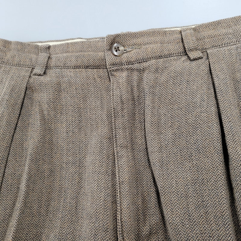 【中古品】【メンズ】 POLO RALPH LAUREN ポロ・ラルフローレン ドミニカ製 2TUCK HERRINGBONE SLACKS 2タック ヘリボーン スラックス ボトムス 157-260908-yn-05-izu サイズ：34×32 カラー：ブラウン 万代Net店