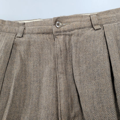 【中古品】【メンズ】 POLO RALPH LAUREN ポロ・ラルフローレン ドミニカ製 2TUCK HERRINGBONE SLACKS 2タック ヘリボーン スラックス ボトムス 157-260908-yn-05-izu サイズ：34×32 カラー：ブラウン 万代Net店
