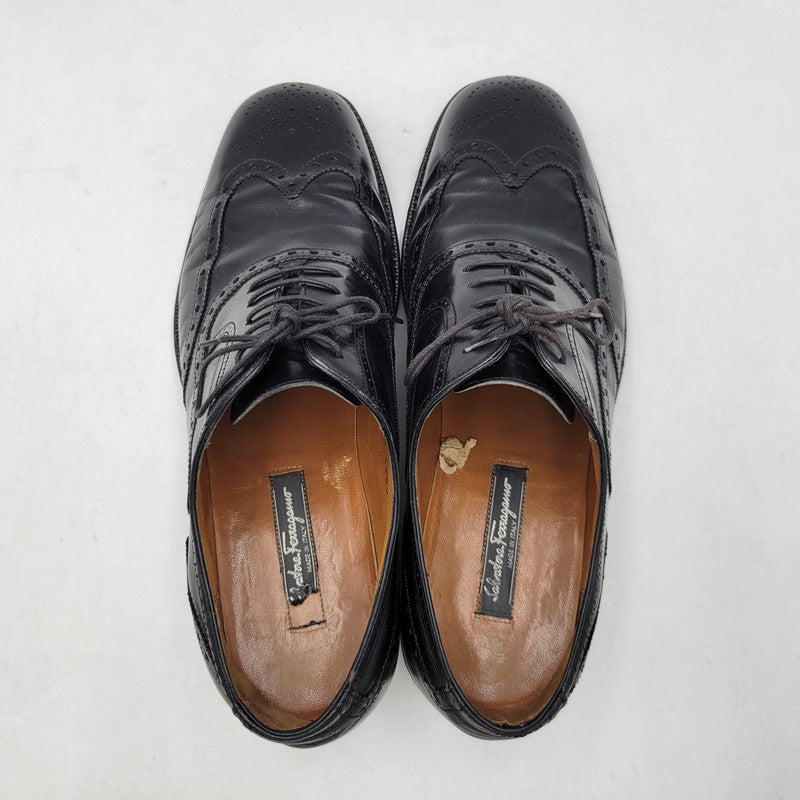 【現状渡し品】【メンズ】 Salvatore Ferragamo サルヴァトーレフェラガモ DRESS SHOES C26U ドレスシューズ 靴 183-260909-as-11-izu サイズ：9 3E カラー：ブラック 万代Net店
