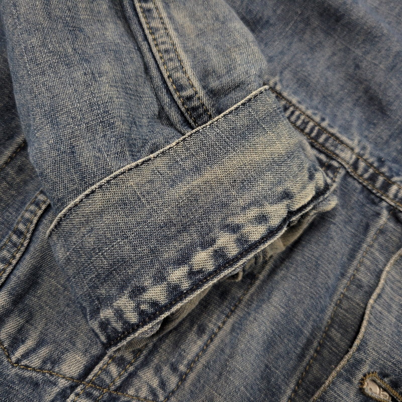 【中古品】【メンズ】 ARMANI JEANS アルマーニ・ジーンズ 90S DENIM SHIRT JACKET デニム シャツ ジャケット トップス 長袖 146-260918-ya-27-izu サイズ：USA36 カラー：インディゴ 万代Net店