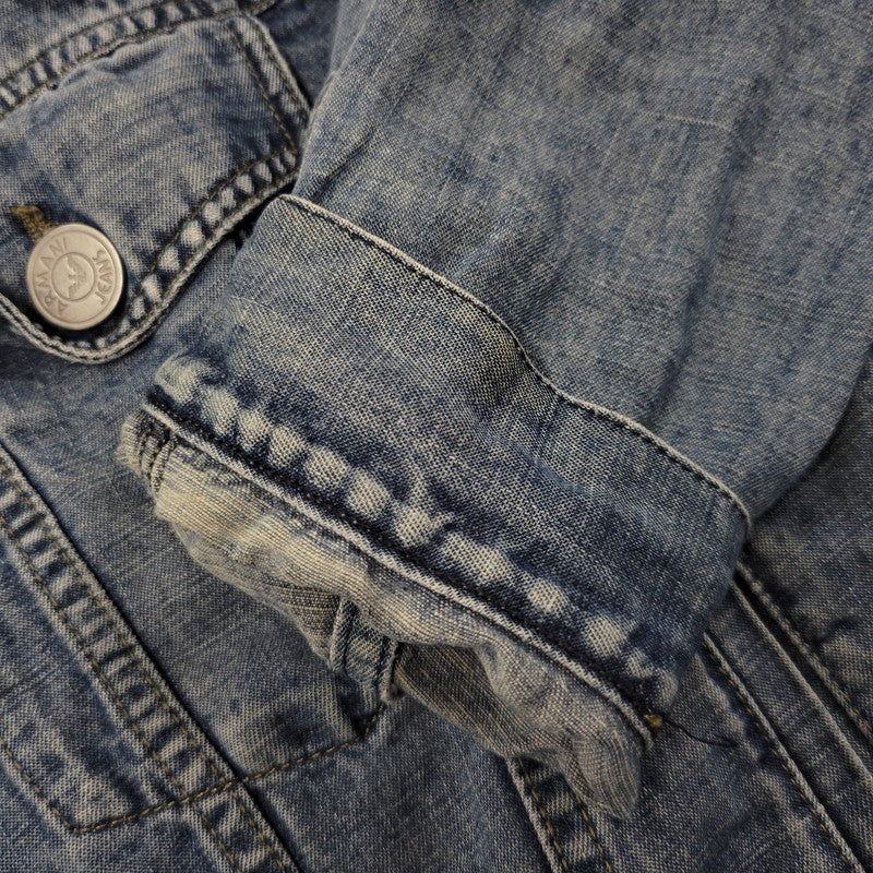 【中古品】【メンズ】 ARMANI JEANS アルマーニ・ジーンズ 90S DENIM SHIRT JACKET デニム シャツ ジャケット トップス 長袖 146-260918-ya-27-izu サイズ：USA36 カラー：インディゴ 万代Net店