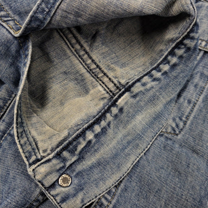 【中古品】【メンズ】 ARMANI JEANS アルマーニ・ジーンズ 90S DENIM SHIRT JACKET デニム シャツ ジャケット トップス 長袖 146-260918-ya-27-izu サイズ：USA36 カラー：インディゴ 万代Net店