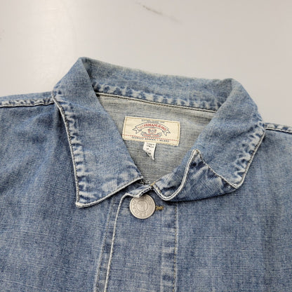 【中古品】【メンズ】 ARMANI JEANS アルマーニ・ジーンズ 90S DENIM SHIRT JACKET デニム シャツ ジャケット トップス 長袖 146-260918-ya-27-izu サイズ：USA36 カラー：インディゴ 万代Net店