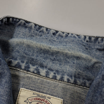 【中古品】【メンズ】 ARMANI JEANS アルマーニ・ジーンズ 90S DENIM SHIRT JACKET デニム シャツ ジャケット トップス 長袖 146-260918-ya-27-izu サイズ：USA36 カラー：インディゴ 万代Net店