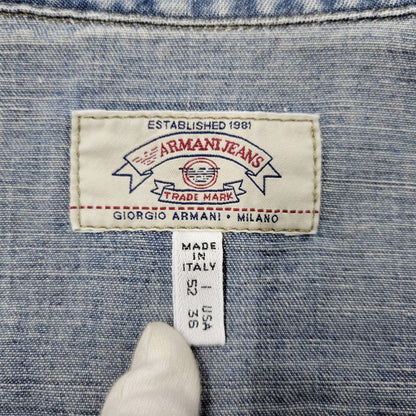 【中古品】【メンズ】 ARMANI JEANS アルマーニ・ジーンズ 90S DENIM SHIRT JACKET デニム シャツ ジャケット トップス 長袖 146-260918-ya-27-izu サイズ：USA36 カラー：インディゴ 万代Net店