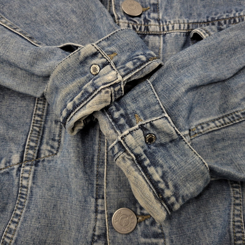【中古品】【メンズ】 ARMANI JEANS アルマーニ・ジーンズ 90S DENIM SHIRT JACKET デニム シャツ ジャケット トップス 長袖 146-260918-ya-27-izu サイズ：USA36 カラー：インディゴ 万代Net店