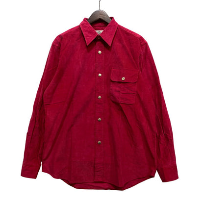 【中古品】【メンズ】 OLD HERMES オールド エルメス CORDUROY LS SHIRT コーデュロイ ロングスリーブ シャツ トップス 長袖 141-260907-cs-09-izu サイズ：41/16 カラー：レッド系 万代Net店