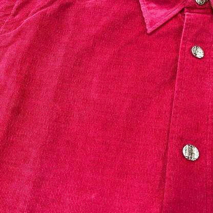 【中古品】【メンズ】 OLD HERMES オールド エルメス CORDUROY LS SHIRT コーデュロイ ロングスリーブ シャツ トップス 長袖 141-260907-cs-09-izu サイズ：41/16 カラー：レッド系 万代Net店
