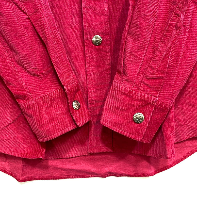 【中古品】【メンズ】 OLD HERMES オールド エルメス CORDUROY LS SHIRT コーデュロイ ロングスリーブ シャツ トップス 長袖 141-260907-cs-09-izu サイズ：41/16 カラー：レッド系 万代Net店