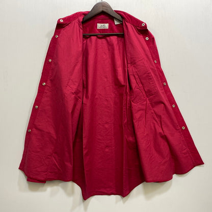 【中古品】【メンズ】 OLD HERMES オールド エルメス CORDUROY LS SHIRT コーデュロイ ロングスリーブ シャツ トップス 長袖 141-260907-cs-09-izu サイズ：41/16 カラー：レッド系 万代Net店