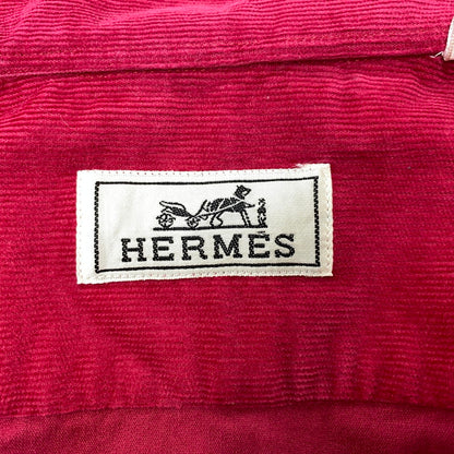 【中古品】【メンズ】 OLD HERMES オールド エルメス CORDUROY LS SHIRT コーデュロイ ロングスリーブ シャツ トップス 長袖 141-260907-cs-09-izu サイズ：41/16 カラー：レッド系 万代Net店