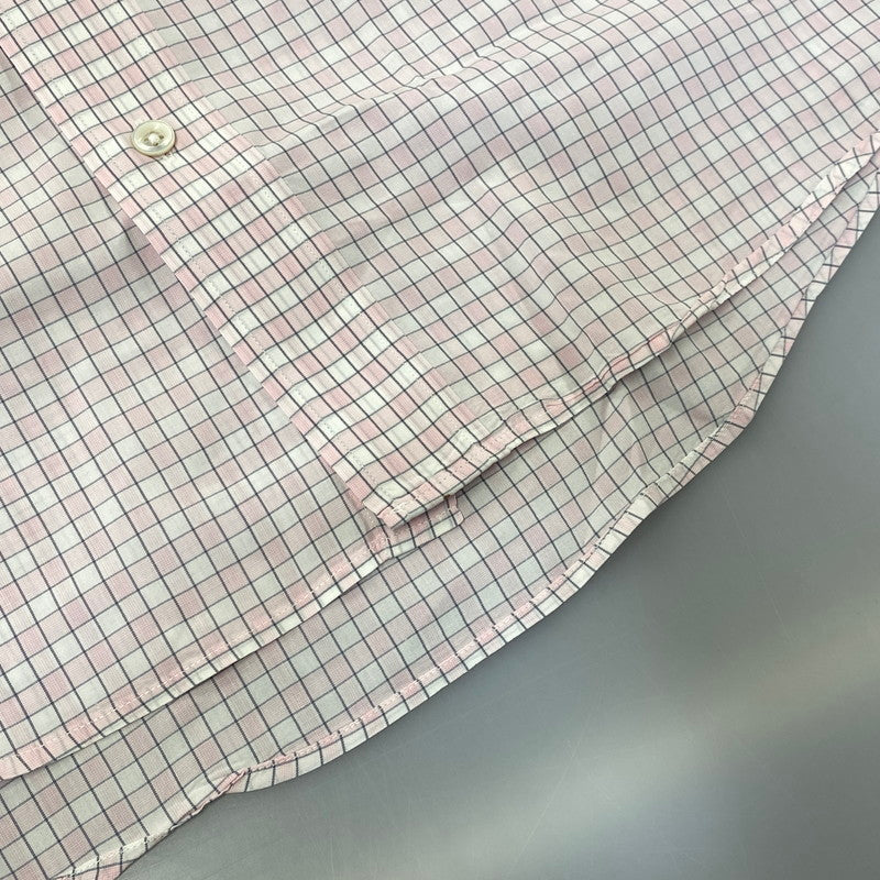 【中古品】【メンズ】 OLD HERMES オールド エルメス 90S CHECK DRESS LS SHIRT チェック ドレス ロングスリーブ シャツ トップス 長袖 141-260907-cs-07-izu サイズ：40-15 3/4 カラー：ピンク系 万代Net店
