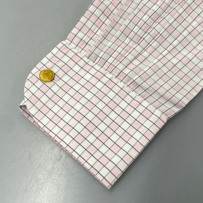 【中古品】【メンズ】 OLD HERMES オールド エルメス 90S CHECK DRESS LS SHIRT チェック ドレス ロングスリーブ シャツ トップス 長袖 141-260907-cs-07-izu サイズ：40-15 3/4 カラー：ピンク系 万代Net店