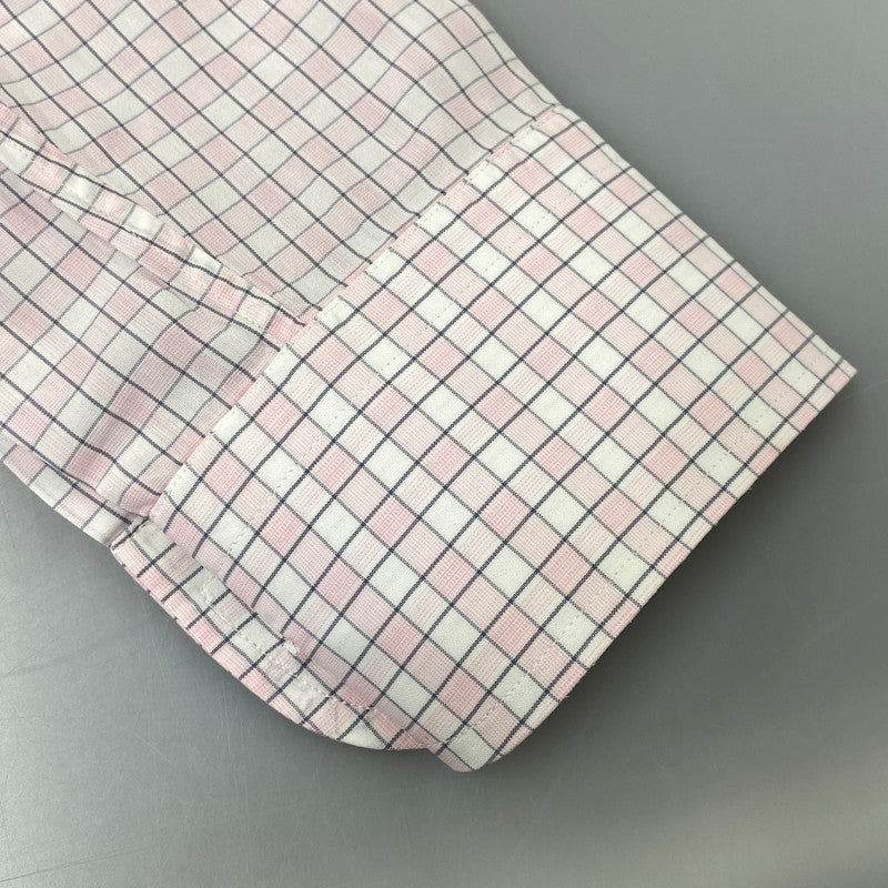 【中古品】【メンズ】 OLD HERMES オールド エルメス 90S CHECK DRESS LS SHIRT チェック ドレス ロングスリーブ シャツ トップス 長袖 141-260907-cs-07-izu サイズ：40-15 3/4 カラー：ピンク系 万代Net店