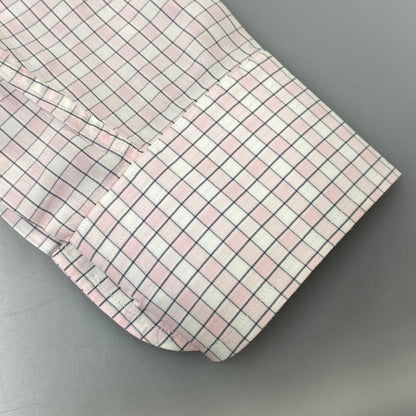 【中古品】【メンズ】 OLD HERMES オールド エルメス 90S CHECK DRESS LS SHIRT チェック ドレス ロングスリーブ シャツ トップス 長袖 141-260907-cs-07-izu サイズ：40-15 3/4 カラー：ピンク系 万代Net店