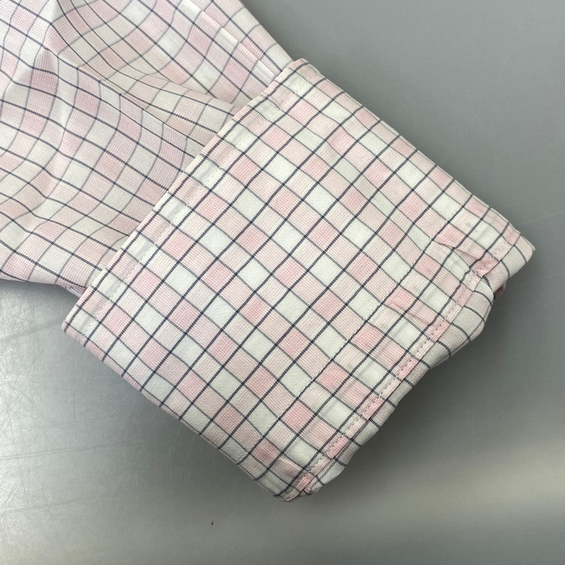 【中古品】【メンズ】 OLD HERMES オールド エルメス 90S CHECK DRESS LS SHIRT チェック ドレス ロングスリーブ シャツ トップス 長袖 141-260907-cs-07-izu サイズ：40-15 3/4 カラー：ピンク系 万代Net店