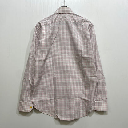【中古品】【メンズ】 OLD HERMES オールド エルメス 90S CHECK DRESS LS SHIRT チェック ドレス ロングスリーブ シャツ トップス 長袖 141-260907-cs-07-izu サイズ：40-15 3/4 カラー：ピンク系 万代Net店