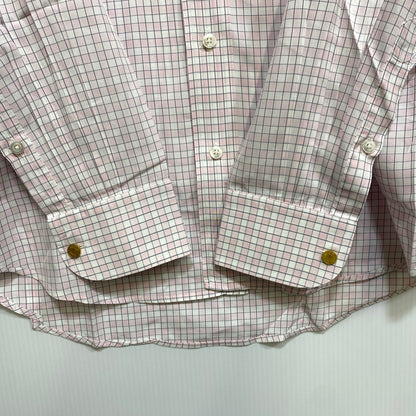 【中古品】【メンズ】 OLD HERMES オールド エルメス 90S CHECK DRESS LS SHIRT チェック ドレス ロングスリーブ シャツ トップス 長袖 141-260907-cs-07-izu サイズ：40-15 3/4 カラー：ピンク系 万代Net店